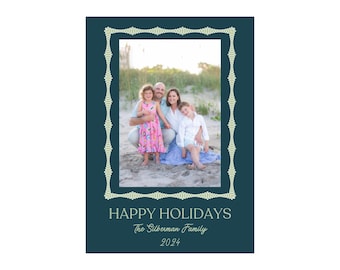 Jewel Tone Blue Holiday Card
