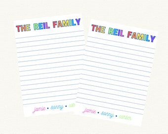 Rainbow Family Notepad with lines