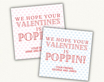 Poppin' Valentines Gift Tag