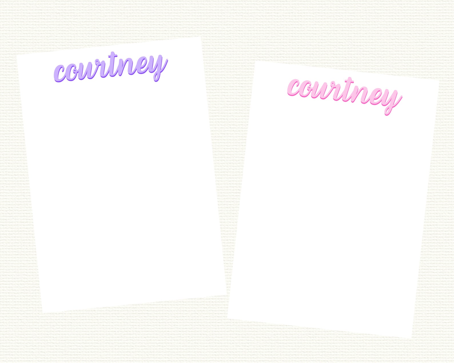 Shadow Script Name Notepad | Etsy