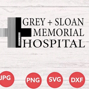 Gray Sloan Memorial Hospital Grays Anatomy Files, gesneden bestanden voor de cricut, svg, png, dxf
