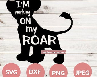 I'm working on my Roar! Inspired Onsie. Lion King infant clothing, Baby shower gift, Wedding gift. Simba svg