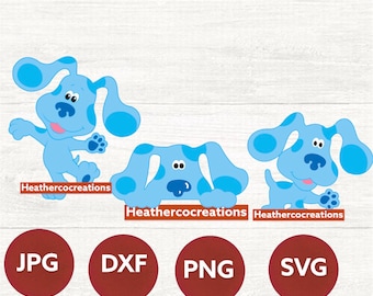 3 ItemBlue's Clues SVG images bundle, Dog Blue png cliparts, Blues Clues svg cutting files for cricut silhouette, SVG, PNG