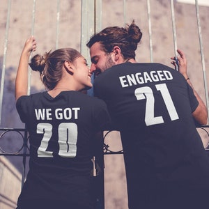 We Got Engaged Unisex Couples T-shirt, Gift For Engaged Couple, Couples Shirt, Engagement Gift