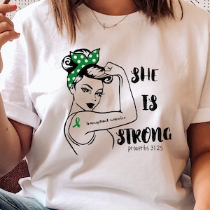 Transplant Gift T-shirt, She Is Strong Proverbs 31:25, Gift For Transplant Recipient, Transplant Anniversary