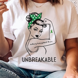 Shirt niertransplantatiedonor, transplantatie onbreekbaar T-shirt, nierdonorcadeau, bewustzijns-T-shirt orgaandonatie, niertransplantatie