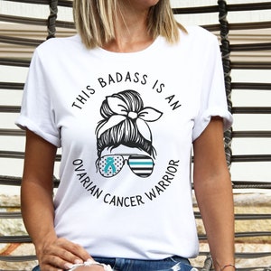 Ovarian Cancer Warrior Shirt, Teal Ribbon Tee, Ovarian Cancer Awareness Tee