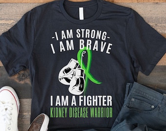 Kidney Disease Awareness T-shirt: Warrior Fighter Green Ribbon Tee