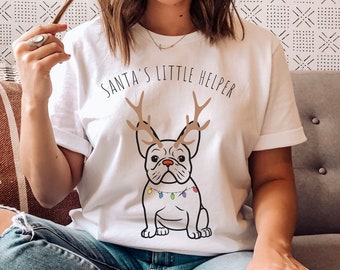 French Bulldog Christmas Unisex Shirt, Frenchie Lover Gift, Funny French Bulldog Tee, Frenchie Dog Comfy T-shirt