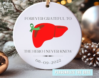 Personalized Liver Transplant Ornament: Organ Donation Awareness Gift