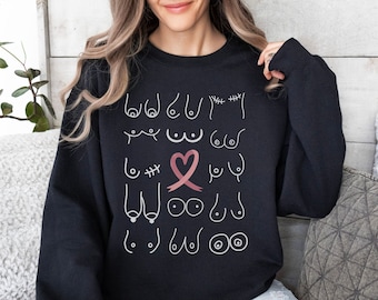 Moletom de conscientização sobre o câncer de mama, camiseta com laço rosa, conscientização sobre mastectomia, blusa de apoio ao câncer de mama, sobrevivente do câncer de mama