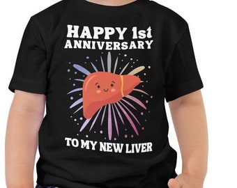 Chemise pour tout-petit anniversaire de greffe de foie d'un an, T-shirt de célébration de greffe de foie d'un an pour enfant