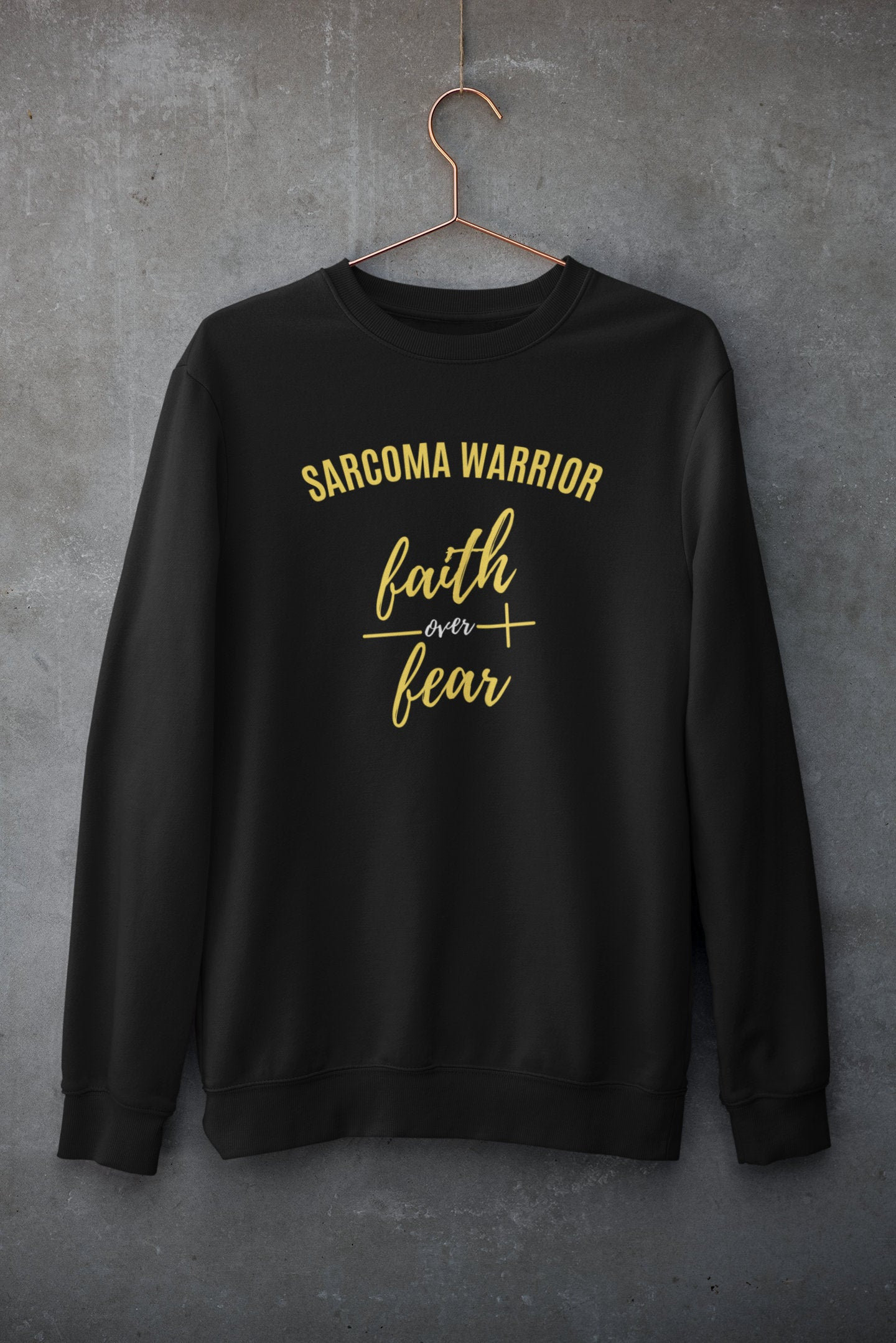 Sarcoma Cancer Awareness Sweatshirt, Yellow Ribbon, Sarcoma Warrior Support Gift