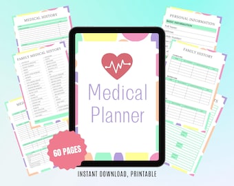 Medical Planner Printable, Digital Medical Tracker, Printable Health Tracker Planner, Chronic Illness Binder, Medication Tracker
