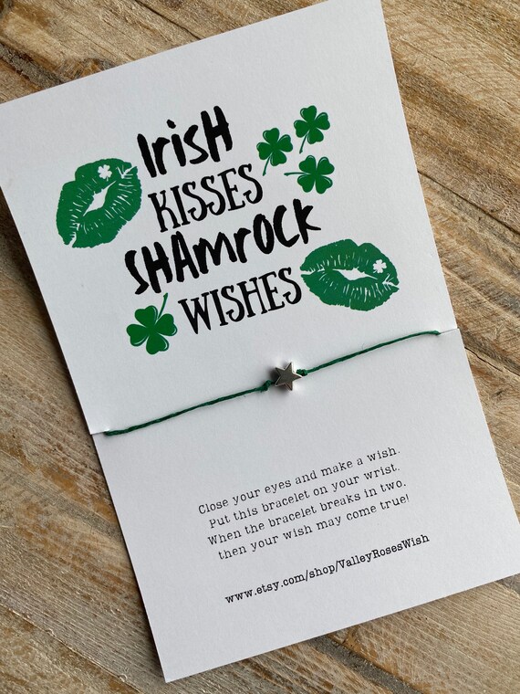 Irish Wishes Shamrock Kisses St. Patricks Day Personalized Gifts Card