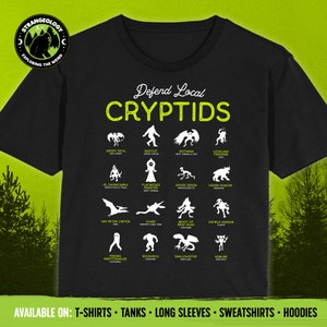Defend Local Cryptids Creature Collection // Unisex T-Shirts, Tanks, Long Sleeves, Sweatshirts, Hoodies, Emo Cryptid Gift, Fortean Gift