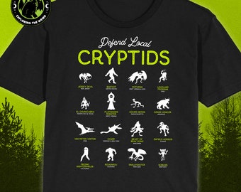 Defend Local Cryptids Creature Collection // Unisex T-Shirts, Tanks, Long Sleeves, Sweatshirts, Hoodies, Emo Cryptid Gift, Fortean Gift