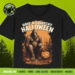 Have a Squatchy Halloween Spooky Season Funny Bigfoot Sasquatch Cryptid Vintage Retro T-Shirt Youth Adult Premium Tee Gift