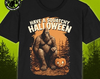 Have a Squatchy Halloween Spooky Season Funny Bigfoot Sasquatch Cryptid Vintage Retro T-Shirt Youth Adult Premium Tee Gift