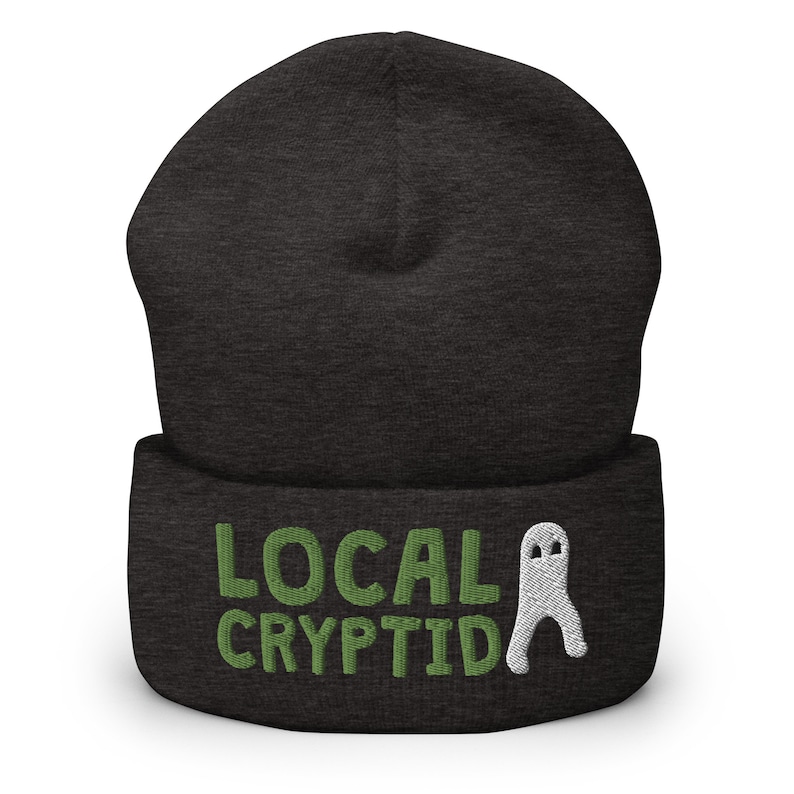 Local Cryptid Cuffed Beanie // Winter Hat, Embroidered Beanie, Cryptid, Cryptozoology, Fortean, Introvert Gift image 4