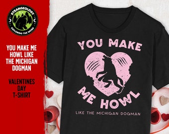 T-shirt Saint-Valentin Dogman Michigan : cadeau cryptide amusant