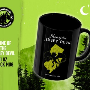 Home of the Jersey Devil - New Jersey USA // Coffee & Tea 11oz Mug, Cryptid Cryptozoology Gift