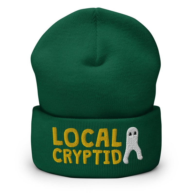 Local Cryptid Cuffed Beanie // Winter Hat, Embroidered Beanie, Cryptid, Cryptozoology, Fortean, Introvert Gift image 6