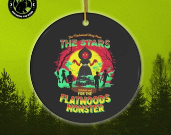 The Flatwoods Monster Braxxie Alien Robot Christmas Ceramic Ornament, Fortean Cryptid Gift, Xmas Tree, Cryptozoology