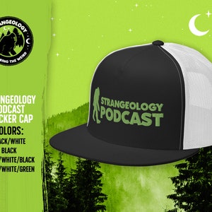 Strangeology Podcast Trucker Cap // Embroidered Baseball Hat, Cryptid, Cryptozoology, Fortean, Introvert Gift