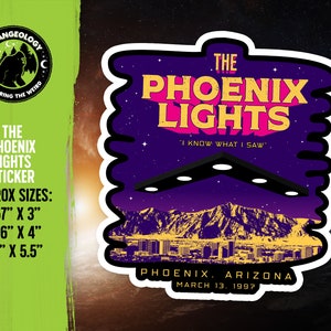 The Phoenix Lights - Je sais ce que j’ai vu // Autocollant OVNI, Merch, Accessoires, Ufologie, Bizarre, Étrange, Espace, Cadeau