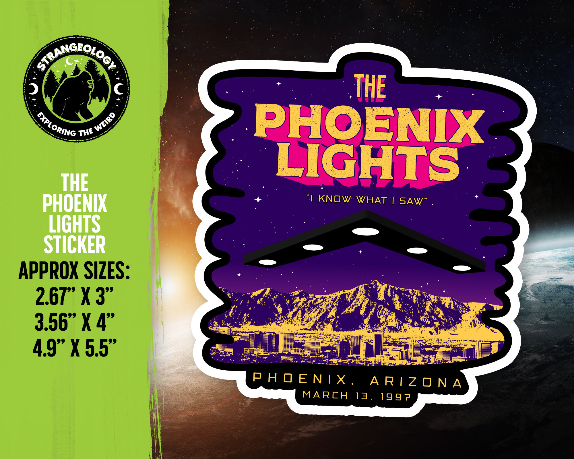 The Phoenix Lights I Know What I Saw // UFO Sticker Merch Etsy