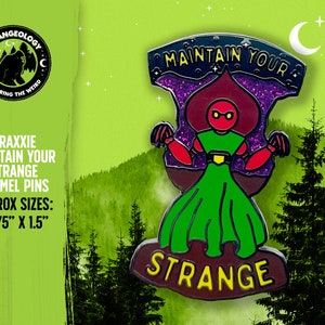 Braxxie the Flatwoods Monster Maintain Your Strange Enamel Pin // Cryptid Art, Lapel Pin, Merch, Accessories, Cryptozoology, Fortean, Gift