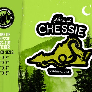 Home of Chessie - Virginia, USA // Cryptid Sticker, Merch, Accessories, Cryptozoology, Weird, Strange, Fortean, Gift
