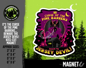 It's Curse of the Pine Barrens... Beware The Jersey Devil! // Cryptid Magnet, Merch, Accessories, Cryptozoology, Weird, Fortean, Gift