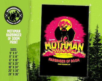 Mothman Poster: Harbinger of Doom Cryptid Art Print