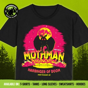Mothman Harbinger of Doom Cryptid, Mythical Creatures, Cryptozoology, Paranormal T-shirt, Tank Tops, Longsleeves, Sweatshirts, Hoodies