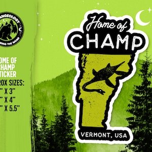 Home of Champ The Lake Monster - Vermont USA - Cryptid Sticker, Merch, Zubehör, Kryptozoologie, Weird, Strange, Fortean, Geschenk