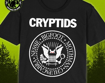 CRYPTIDS Punk Parody // T-shirts, Tank Tops, Longsleeves, Sweatshirts & Hoodies, Cryptid Cryptozoology Gift Shirt Mothman Gift