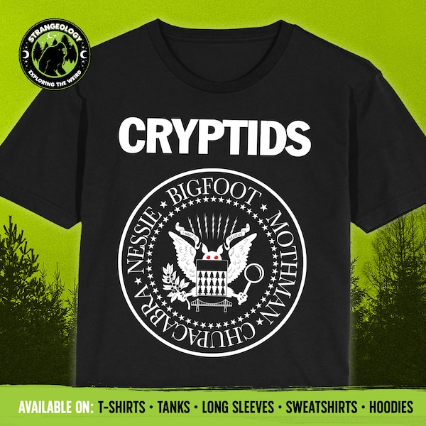 Cryptids Punk Parody - Mothman Tee, Tank Top, Hoodie, Cool Cryptozoology Gift Shirt, Paranormal Clothing