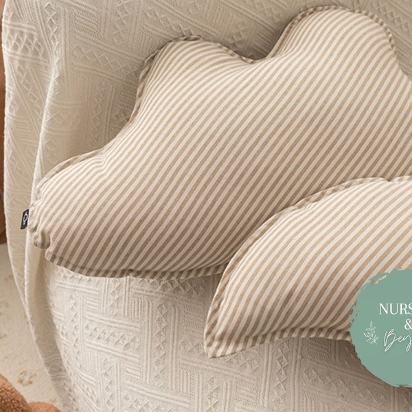 Handmade Star, Moon & Cloud Nursery Pillows | Neutral Nursery Decor | Nursery Cloud Cushion