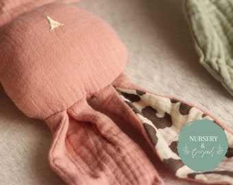 Cotton Bunny Muslin Comforter with Patterned Ears Newborn Gift Baby  Comforter