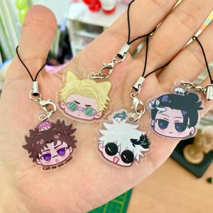 Sorcerer Boys Anime Inspired Phone Charm | Cute 1&#39;&#39; Anime Phone Charm | Acrylic Phone Charm | Anime Stuff | Fanart
