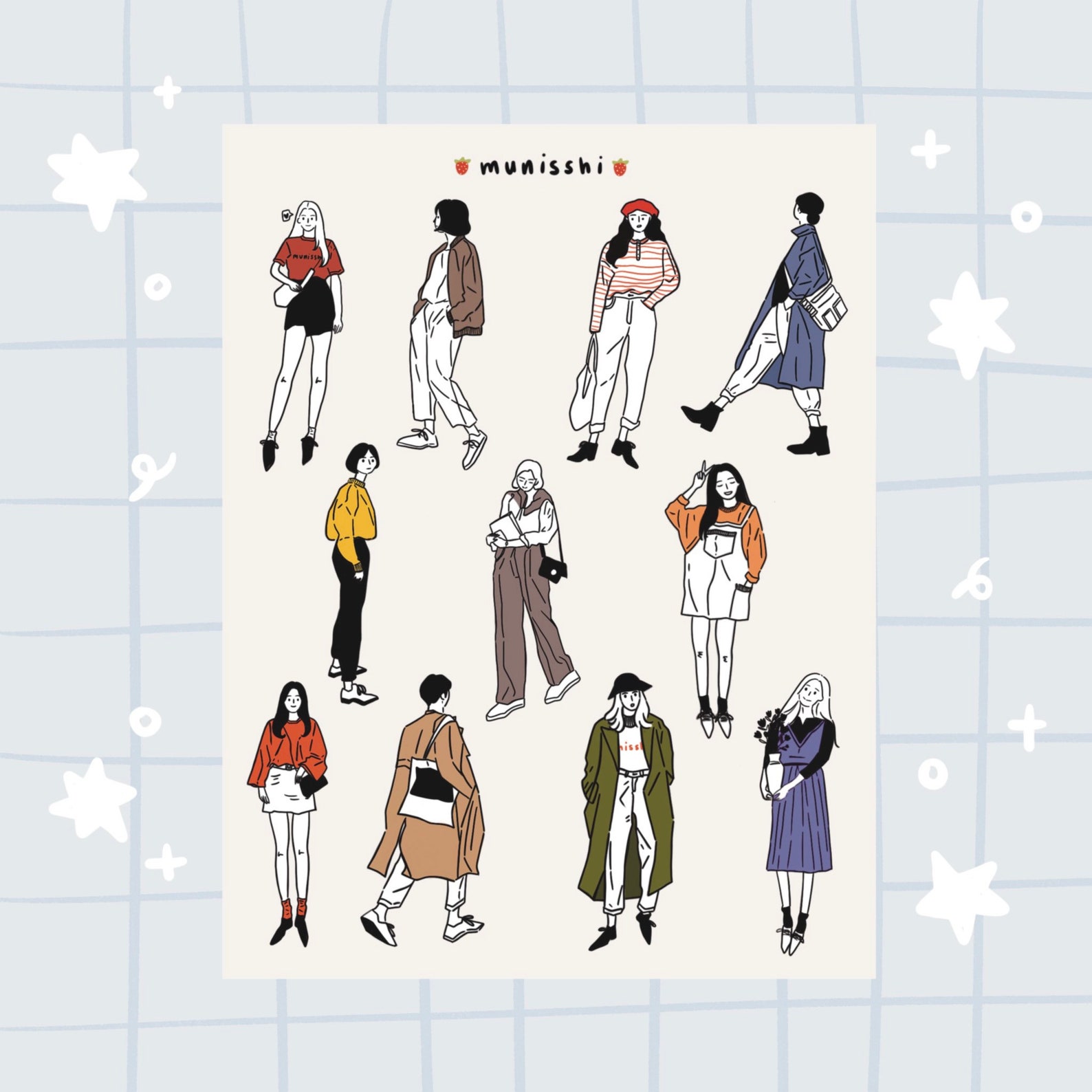 Fashion Sticker Sheet Bullet Journal Stickers Scrapbooks Etsy