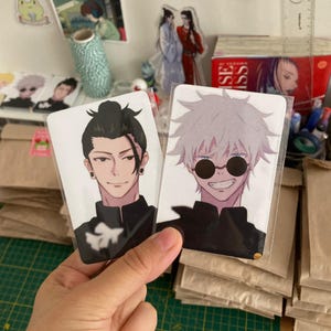 Sorcerer SatoSugu Duo-fotokaarten | Dubbelzijdige anime-fotokaarten | Anime-kunst | SatoSugu-fotokaart | Fanart
