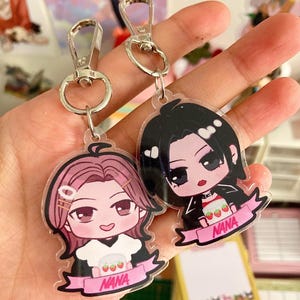 Porte-clés en acrylique inspiré de NANA | à breloques double face Nana et Hachi | Porte-clés anime mignon
