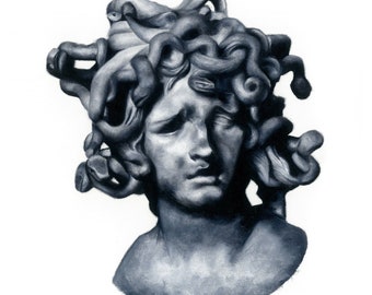 Medusa art print | Greek gods | Greek art | Gothic art | Mythology print | Greek mythology | Bernini | Art print | Cool art | Artwork |