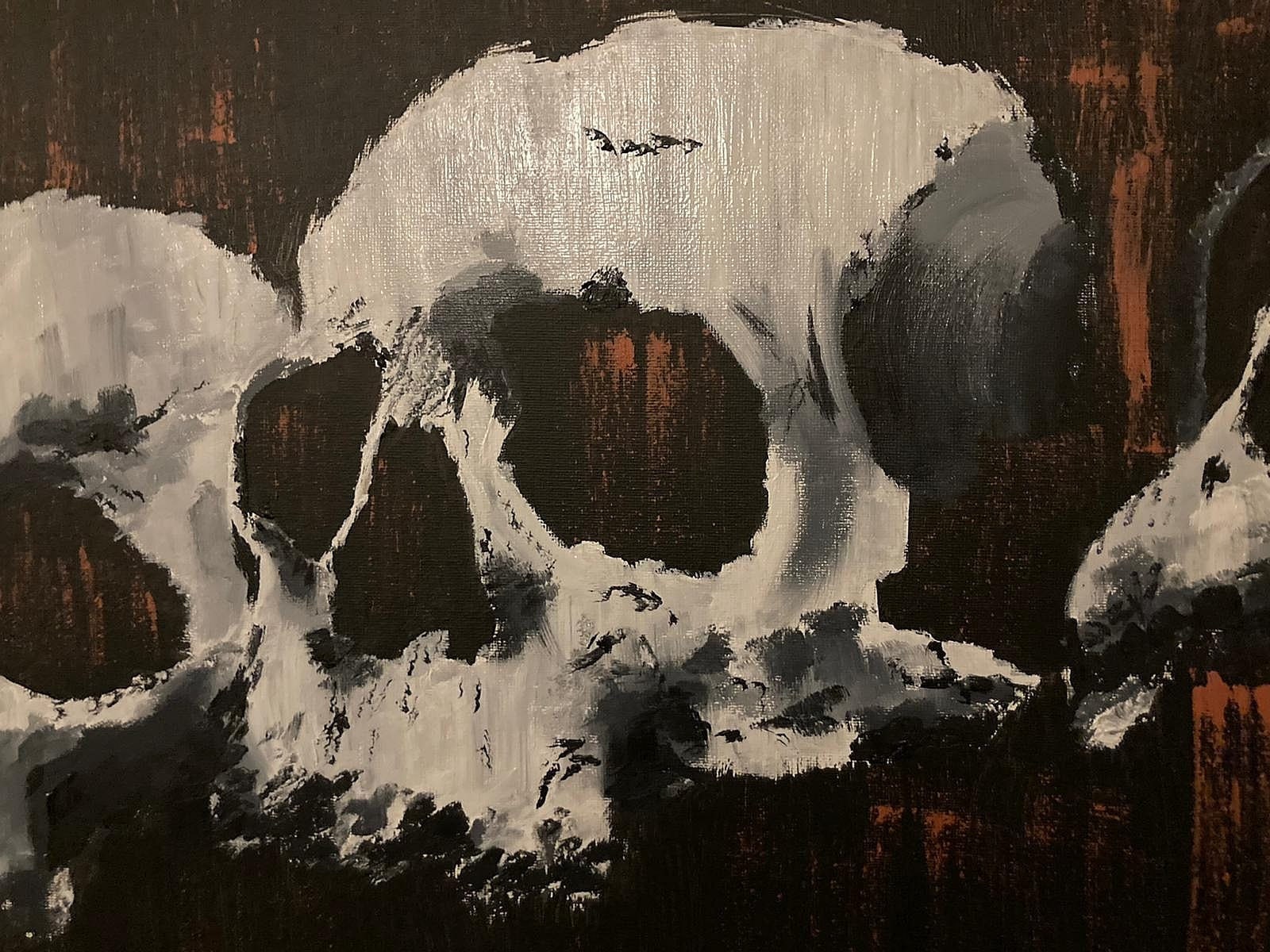 Triple Skull Original Oil Painting on 36x24 canvas Etsy