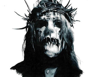Impression d'art de Joey Jordison - Le batteur du groupe Slipknot, représenté dans son masque le plus cool et le plus emblématique. Le cadeau parfait pour tout fan de musique.