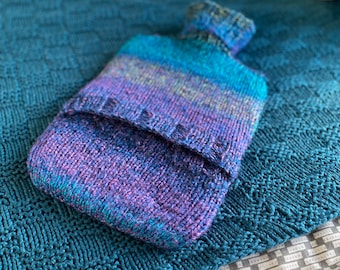 Celeste - Multicoloured Hot Water Bottle Cover | Hand Knitted Hot Water Bottle Cover (With or Without Bottle) | Hot Water Bottle Cosy