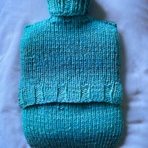 Tiffany Stripe Hot Water Bottle Cover Hand Knitted Hot Water Bottle Cover With or Without Bottle Hot Water Bottle Cosy image 6